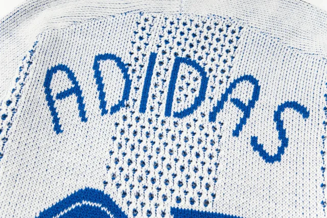 Adidas Knitwear Crew-neck knit sweater with three-stripe sleeves and logo graphic product detail image 14