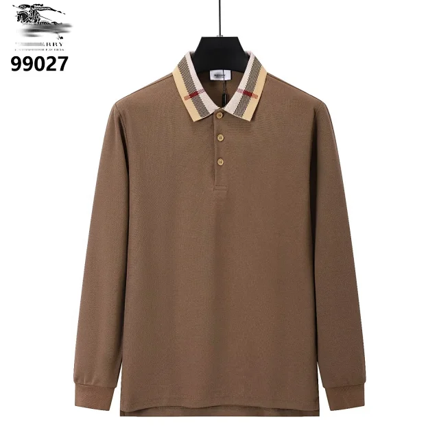 Burberry Shirts Long-Sleeve Polo Shirt with Check Collar product detail image 11