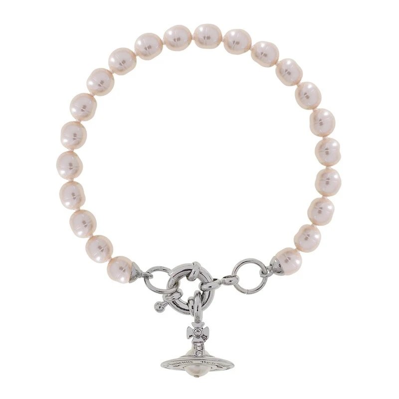 Vivienne Westwood Jewelry Pearl Orb Necklace and Bracelet — Silver bracelet