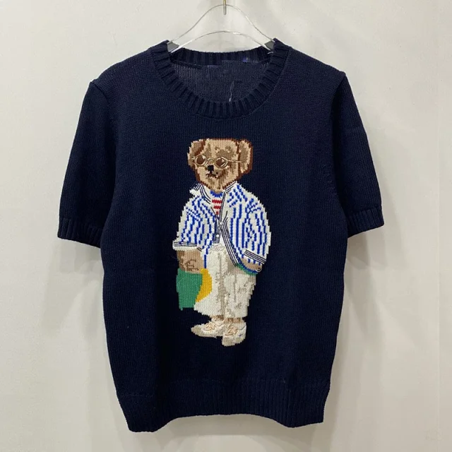 Polo Ralph Lauren Knitwear Crewneck knit sweater with bear or flag motif product detail image 6