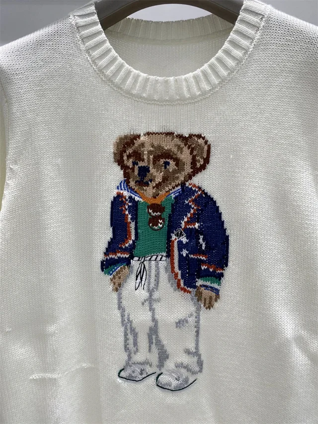 Polo Ralph Lauren Knitwear Crewneck knit sweater with bear or flag motif product detail image 16