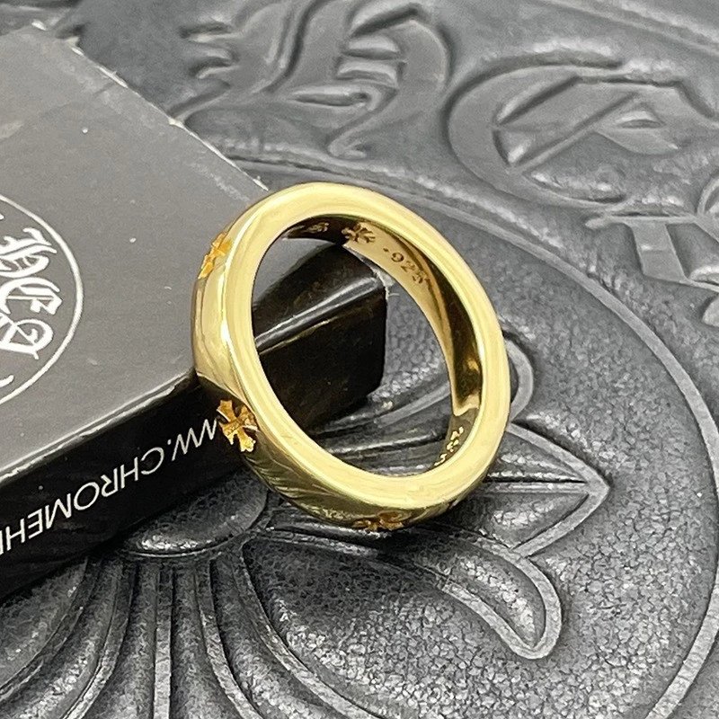 Chrome Hearts Jewelry Gothic Engraved Rings — CJ 012(Golden)