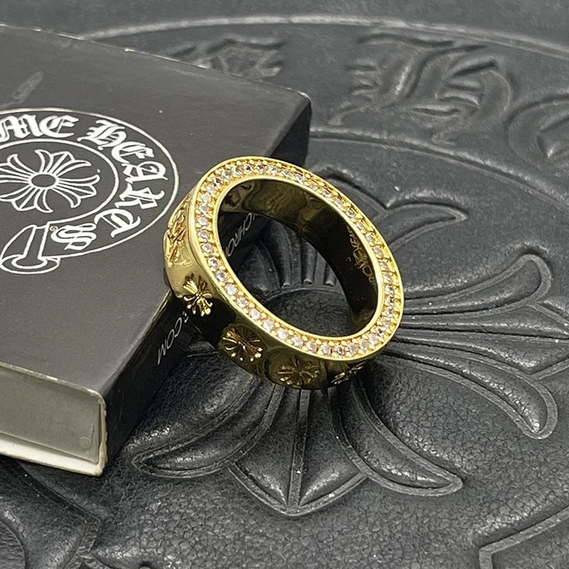 Chrome Hearts Jewelry Gothic Engraved Rings — CJ 081(gold)