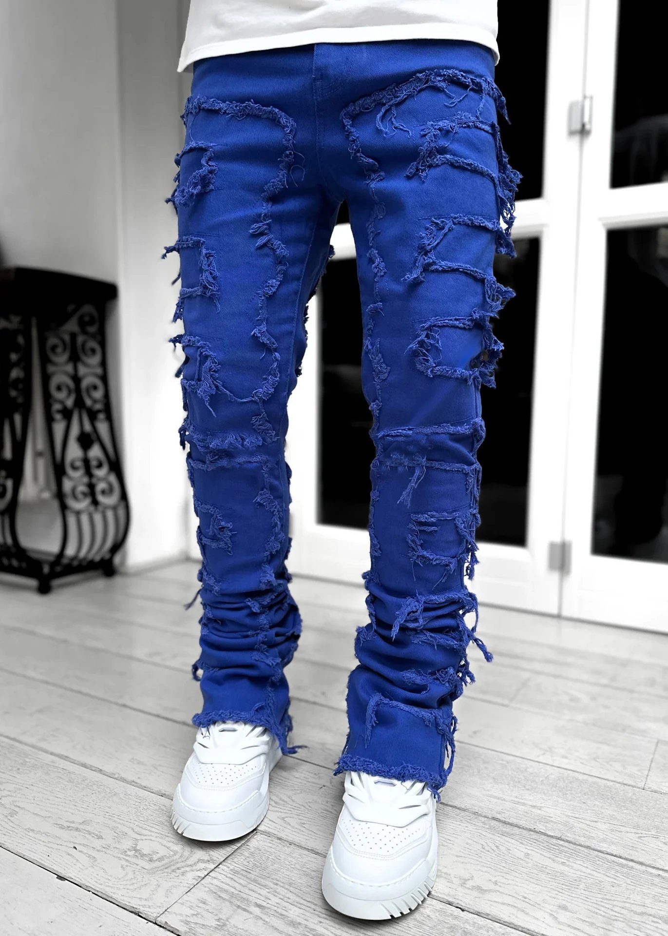 Off-White Distressed Patchwork Jeans Black - 11