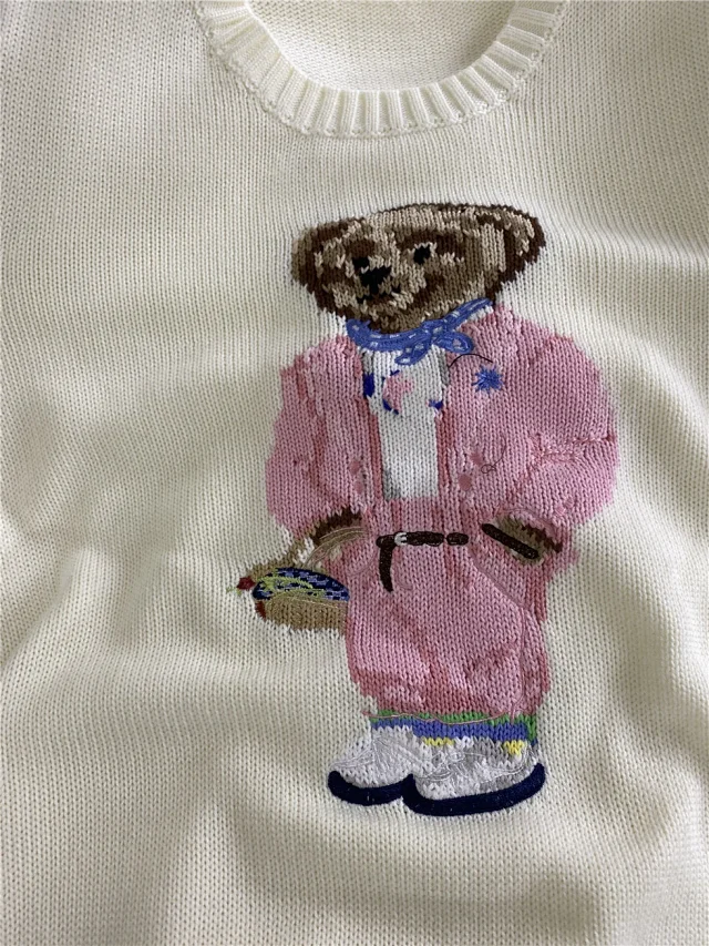Polo Ralph Lauren Knitwear Crewneck knit sweater with bear or flag motif product detail image 50