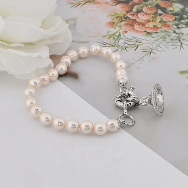 Vivienne Westwood Jewelry Pearl Orb Necklace and Bracelet product detail image 2