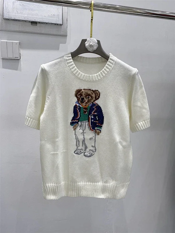 Polo Ralph Lauren Knitwear Crewneck knit sweater with bear or flag motif product detail image 18