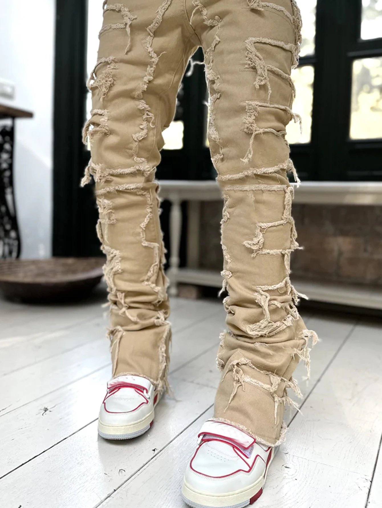 Off-White Distressed Patchwork Jeans Black - 41