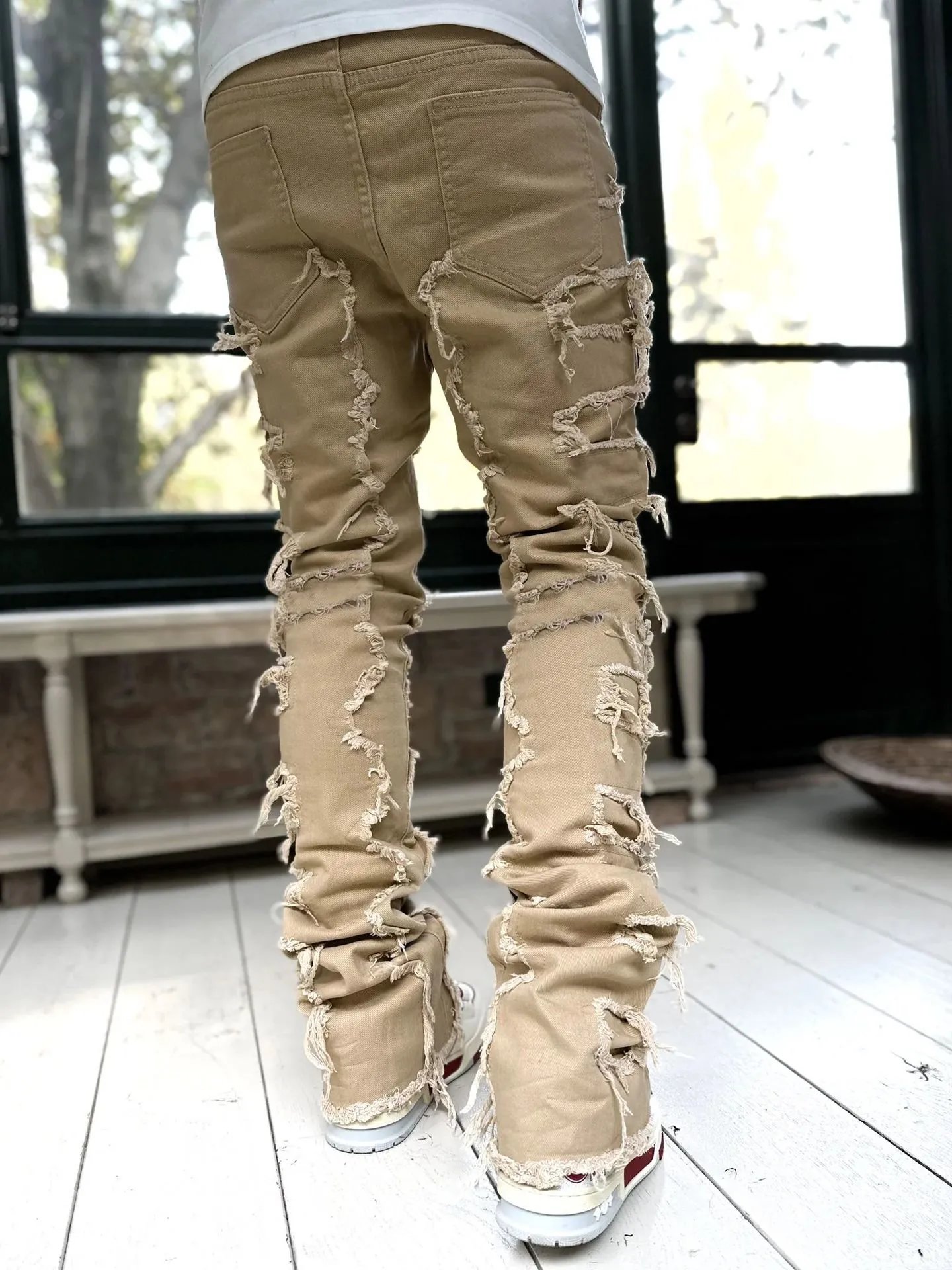 Off-White Distressed Patchwork Jeans Black - 42