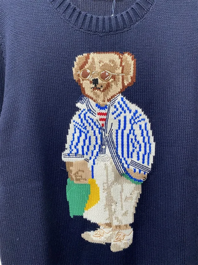 Polo Ralph Lauren Knitwear Crewneck knit sweater with bear or flag motif product detail image 7