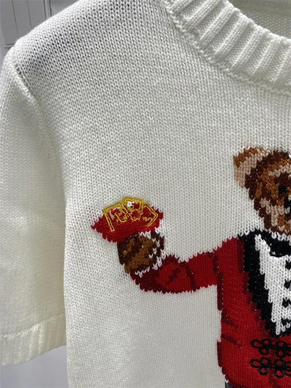 Polo Ralph Lauren Knitwear Crewneck knit sweater with bear or flag motif product detail image 28