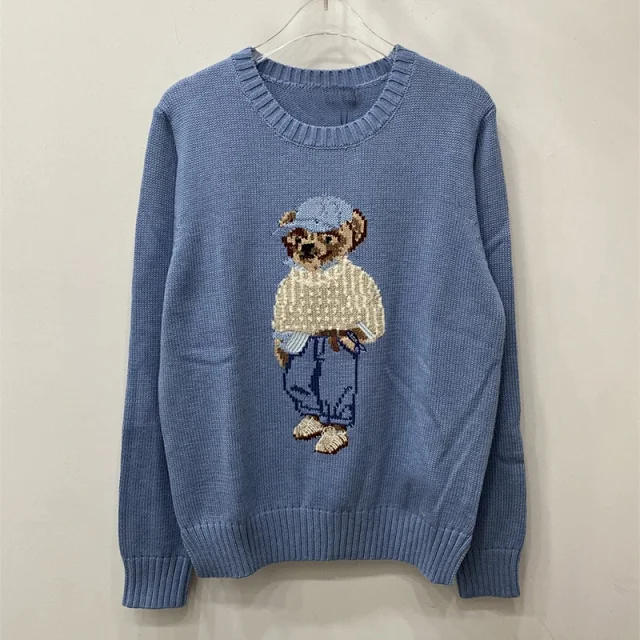 Polo Ralph Lauren Knitwear Crewneck knit sweater with bear or flag motif product detail image 4