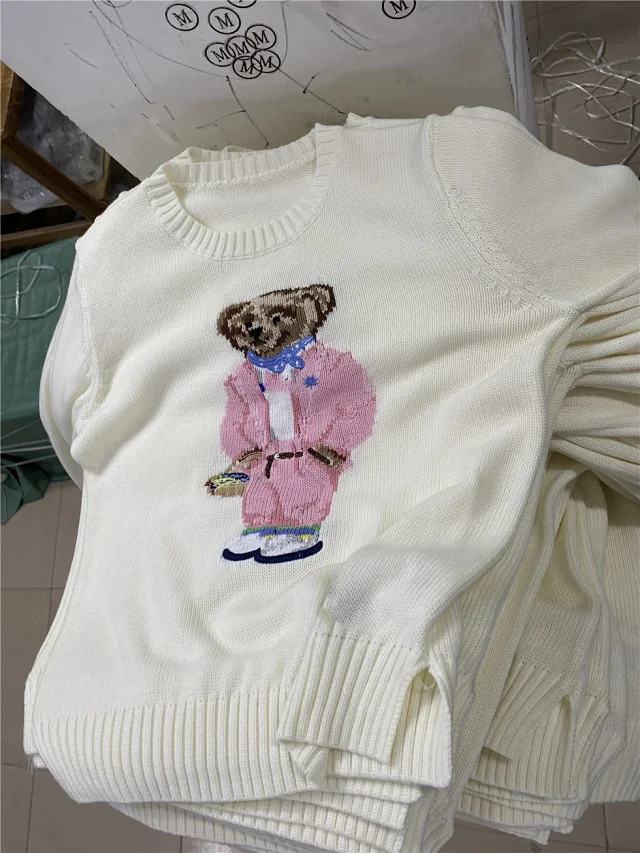 Polo Ralph Lauren Knitwear Crewneck knit sweater with bear or flag motif product detail image 51