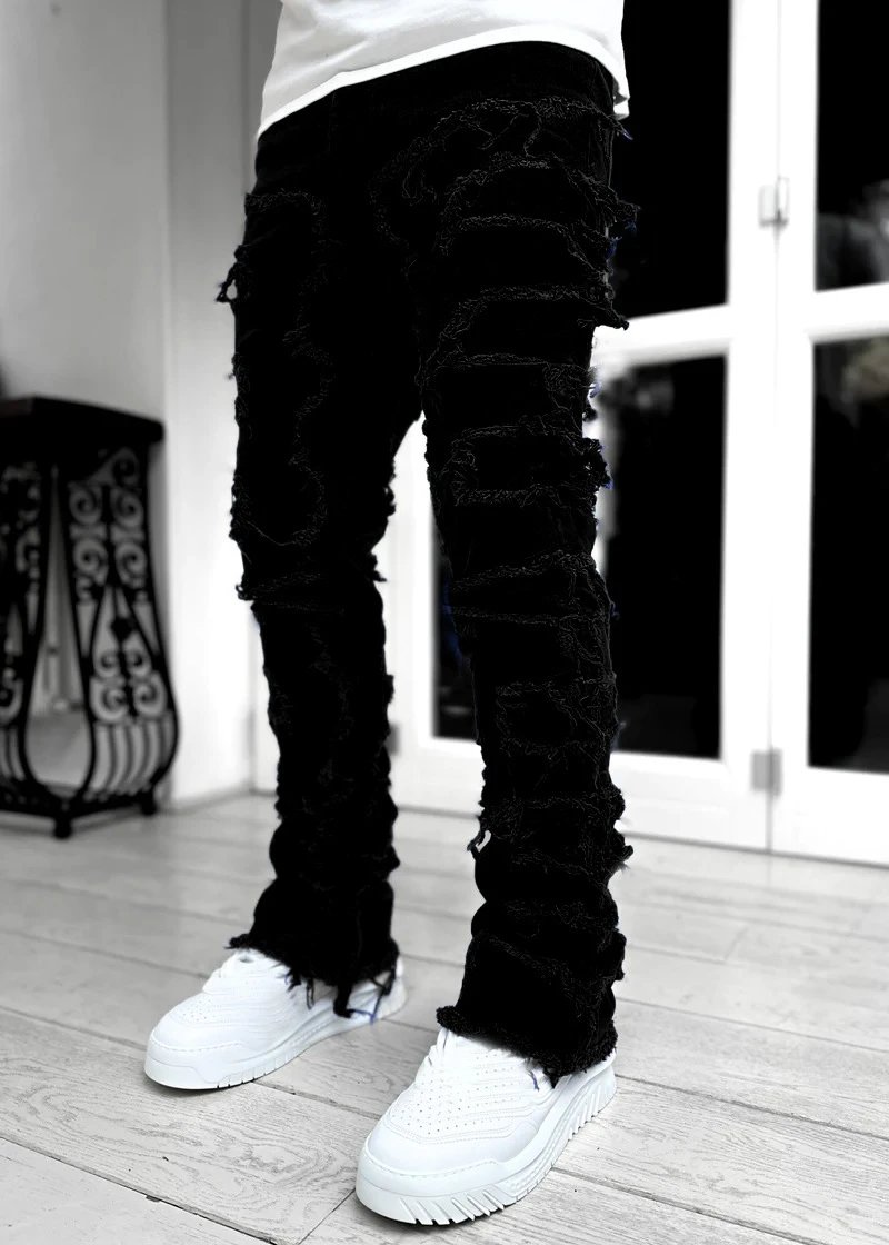 Off-White Distressed Patchwork Jeans Black - 44
