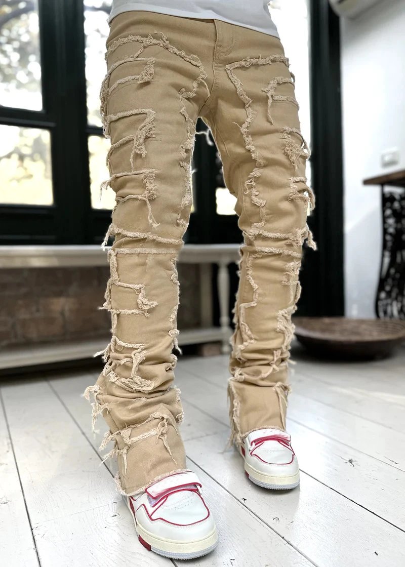 Off-White Distressed Patchwork Jeans Black - 12