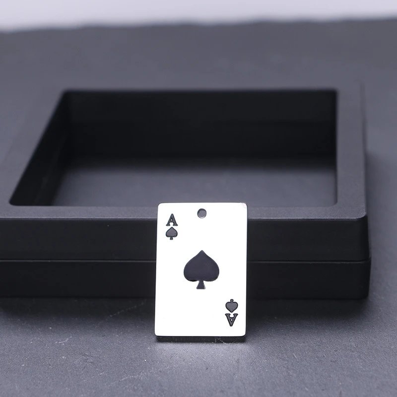 Unbranded Jewelry Ace of Spades and Hearts Playing Card Pendant Necklace image 7