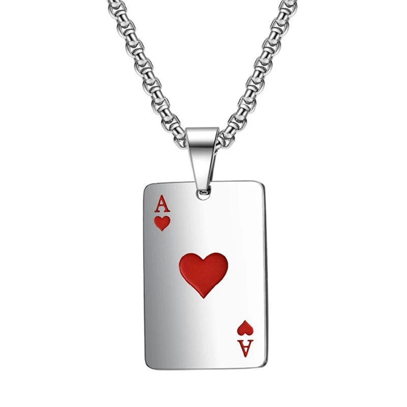Unbranded Jewelry Ace of Spades and Hearts Playing Card Pendant Necklace image 8