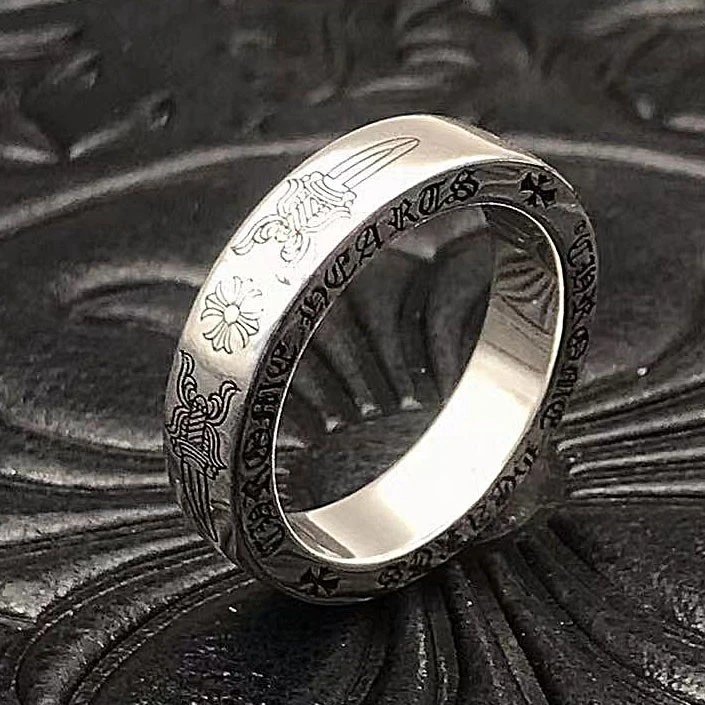 Chrome Hearts Jewelry Gothic Engraved Rings — CJ003