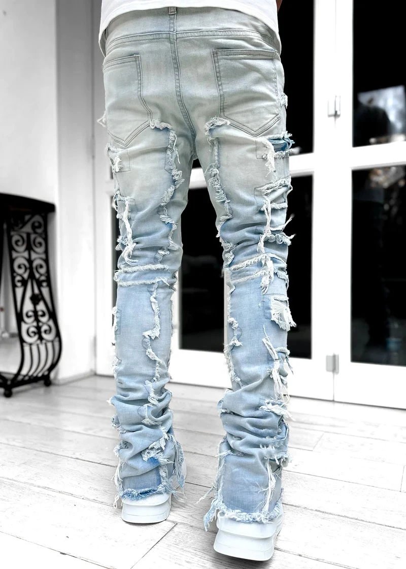 Off-White Distressed Patchwork Jeans Black - 5