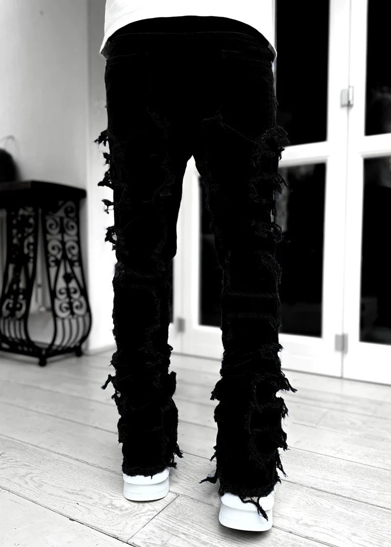 Off-White Distressed Patchwork Jeans Black - 43