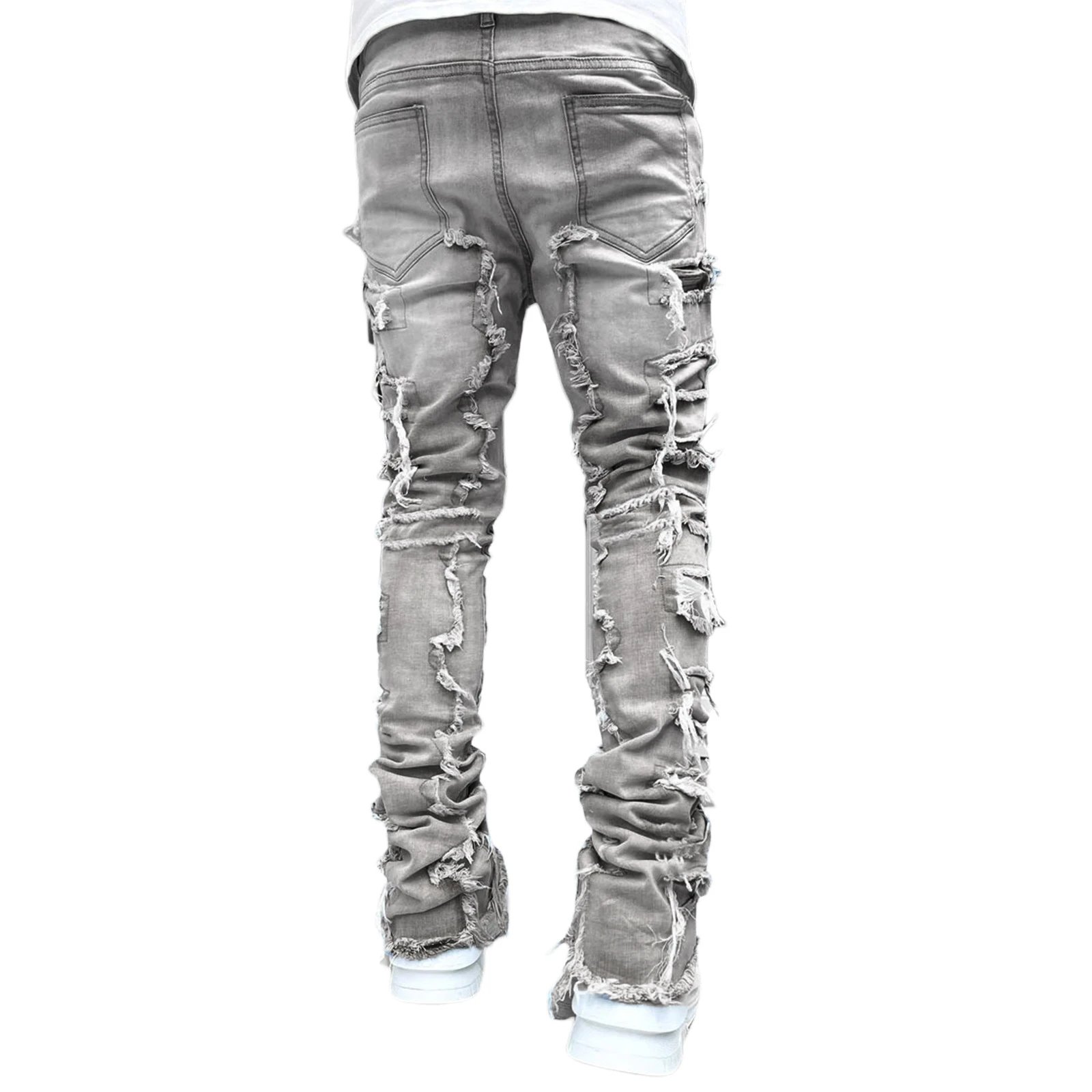 Off-White Distressed Patchwork Jeans Black - 64