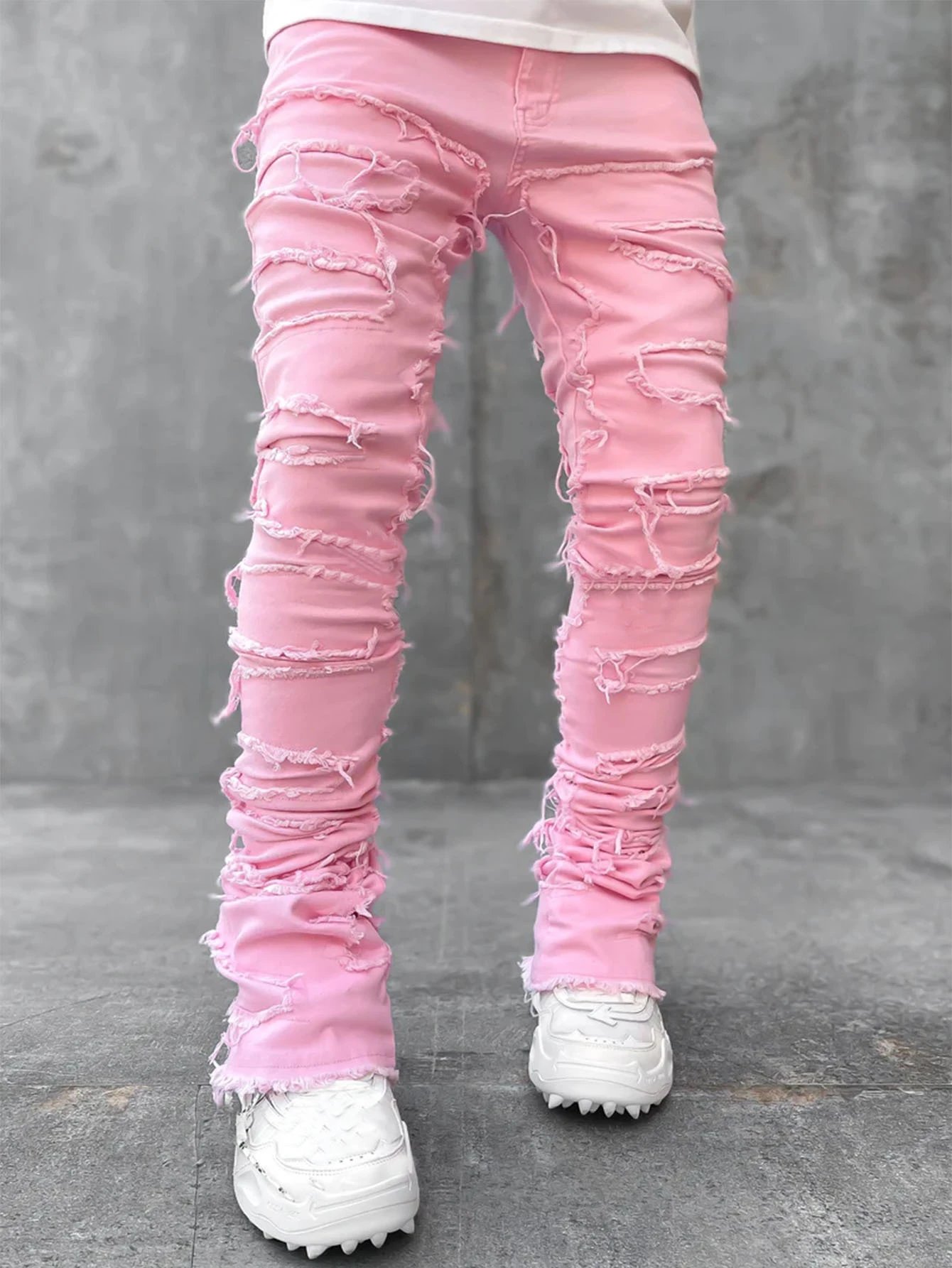 Off-White Distressed Patchwork Jeans Black - 46