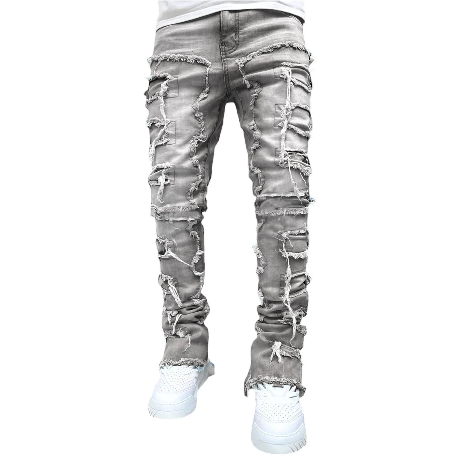 Off-White Distressed Patchwork Jeans Black - 62