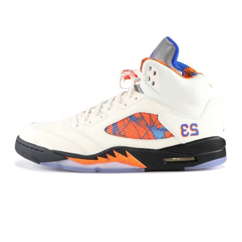 Unbranded Sneakers High-Top Mesh Panel with Shark-Tooth Midsole — Flight 10, Knicks Blue Orange