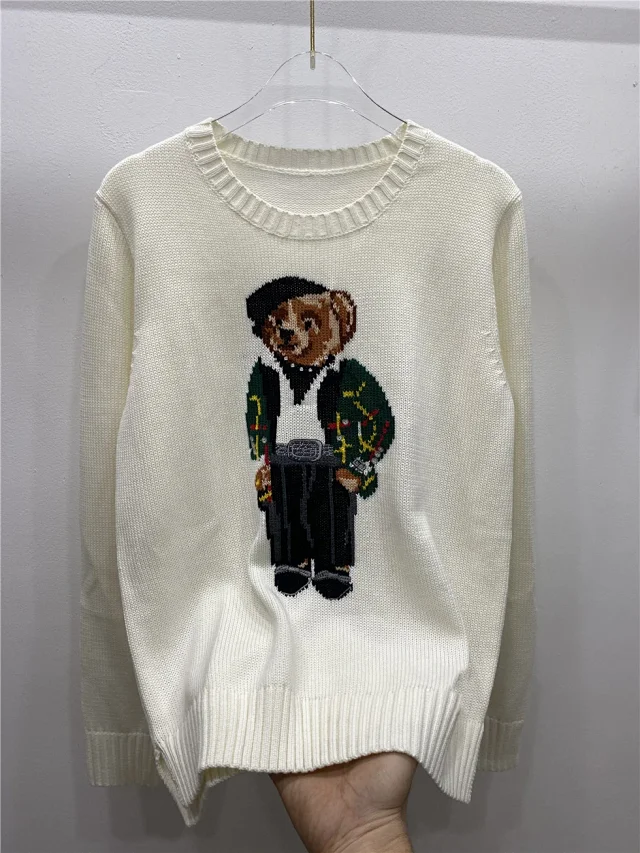 Polo Ralph Lauren Knitwear Crewneck knit sweater with bear or flag motif product detail image 63