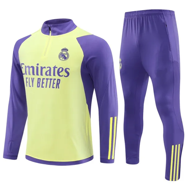 Real Madrid Training Tracksuit Lime Purple - 1