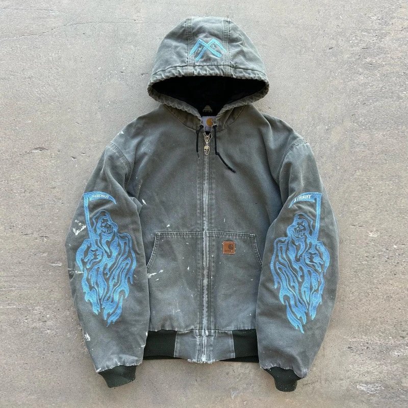 Design Sovereign Denim Hooded Jacket Light Wash Blue Outerwear - 7