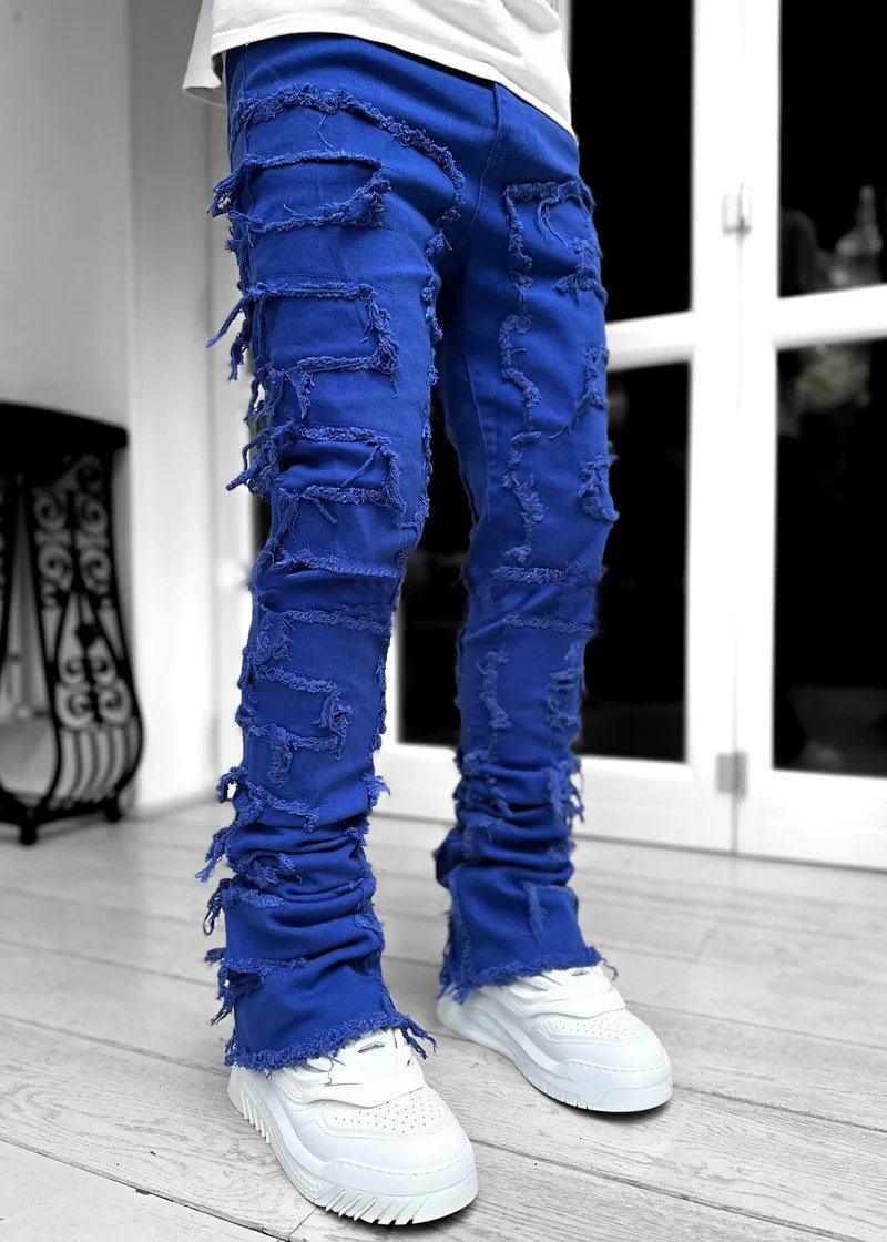 Off-White Distressed Patchwork Jeans Black - 8