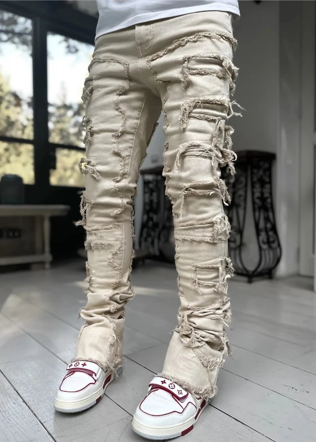 Off-White Distressed Patchwork Jeans Black - 53