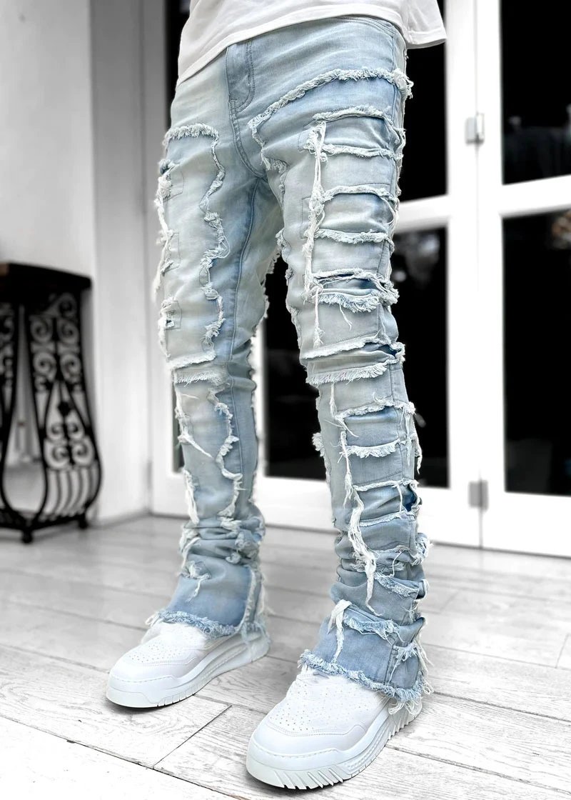 Off-White Distressed Patchwork Jeans Black - 6
