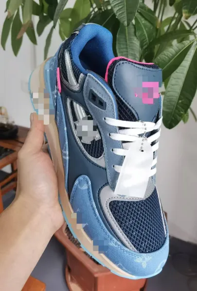 Design Chunky Sneaker Blue Pink Mesh Casual Sneakers - 1