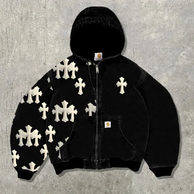 Carhartt Jackets Hooded zip-front jacket with graphic applique designs product detail image 3
