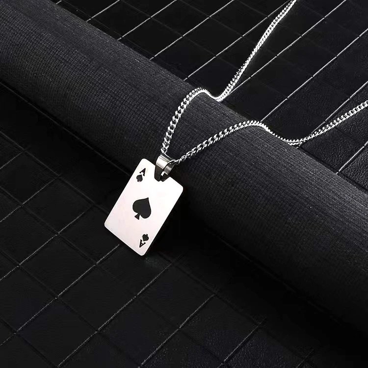 Unbranded Jewelry Ace of Spades and Hearts Playing Card Pendant Necklace image 5