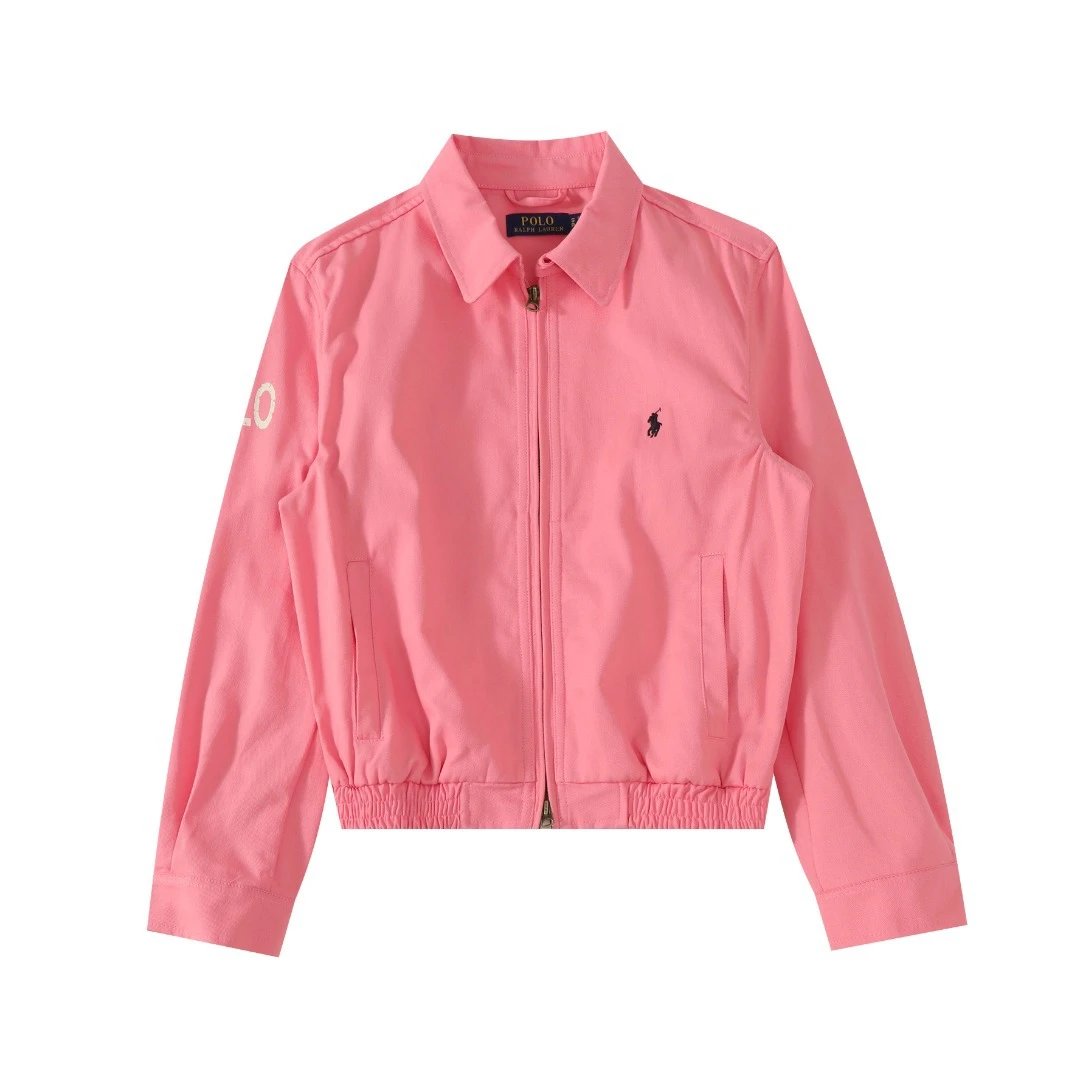 Polo Ralph Lauren Jackets Zip-Front Collared Jacket — 05 Pink