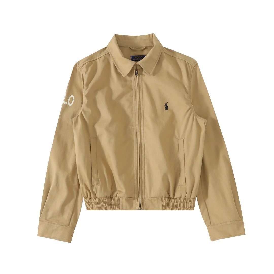 Polo Ralph Lauren Jackets Zip-Front Collared Jacket — 01 Khaki