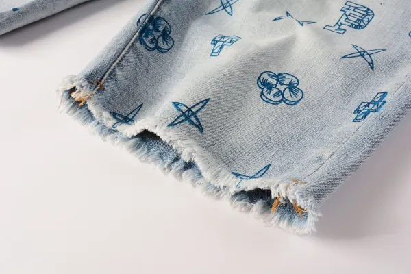 Design Diamond Crystal-Embellished Denim Shorts Blue Shorts - 8