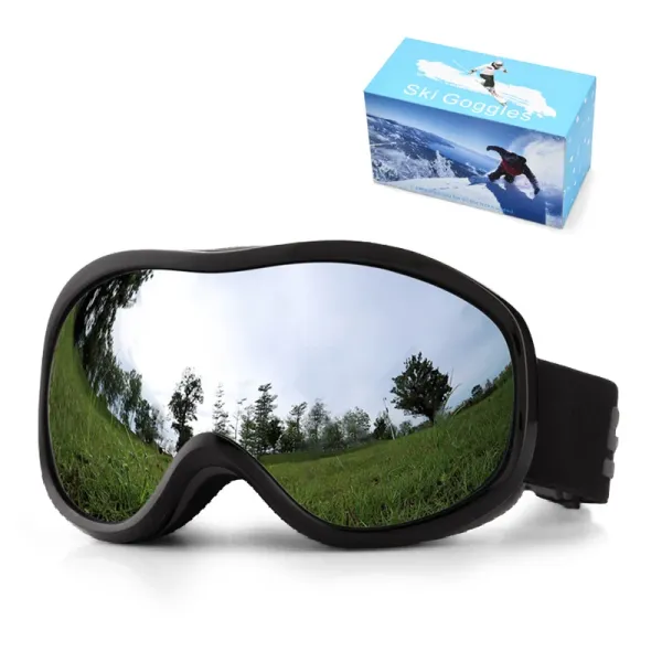 Design Ski Goggles Black Mirror Lens Snow Goggles Eyewear - 1