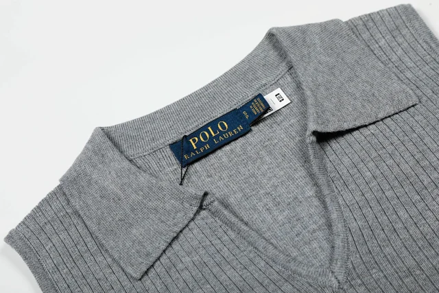 Polo Ralph Lauren Knitwear Rib-Knit Sleeveless Polo-Collar Top product detail image 4