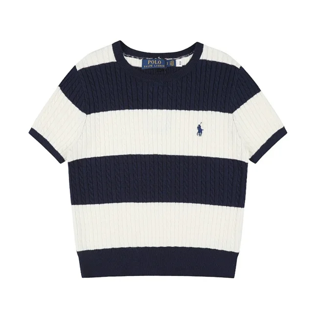 Polo Ralph Lauren Matching Sets Striped cable-knit short-sleeve top and pleated skirt set product detail image 19