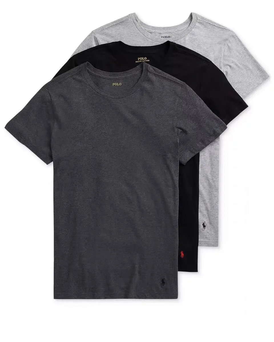 Polo Ralph Lauren T-Shirts Classic Pony Crewneck — Dark gray black label embroidery