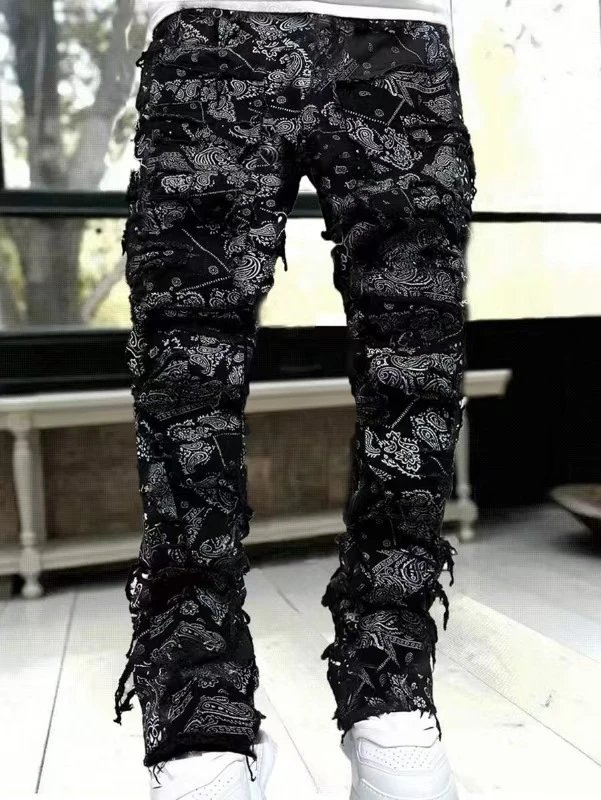 Off-White Distressed Patchwork Jeans Black - 71