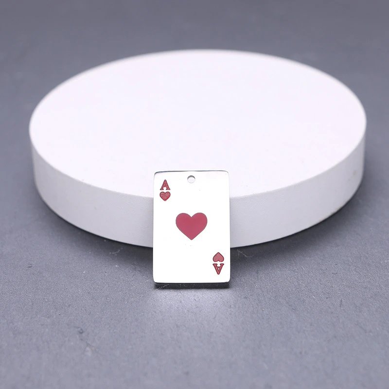 Unbranded Jewelry Ace of Spades and Hearts Playing Card Pendant Necklace image 6