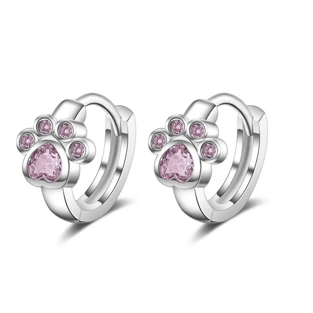 Unbranded Jewelry Heart-shaped crystal pendant necklace — BB-21 (pink cat print earrings)