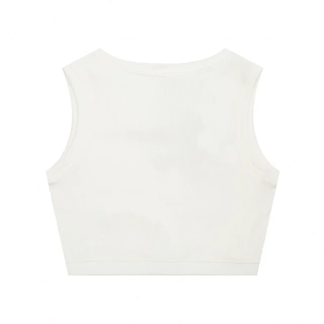 Loewe Knitwear Ribbed Cropped Tank Top with Anagram Embroidery product detail image 5