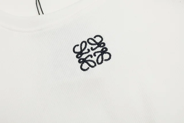 Loewe Knitwear Ribbed Cropped Tank Top with Anagram Embroidery product detail image 8