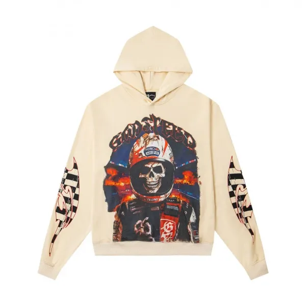 Philipp Plein Skull Racer Hoodie Beige - 1